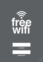 plakat: free wifi - graphic charcoal-Gaming-A1two3