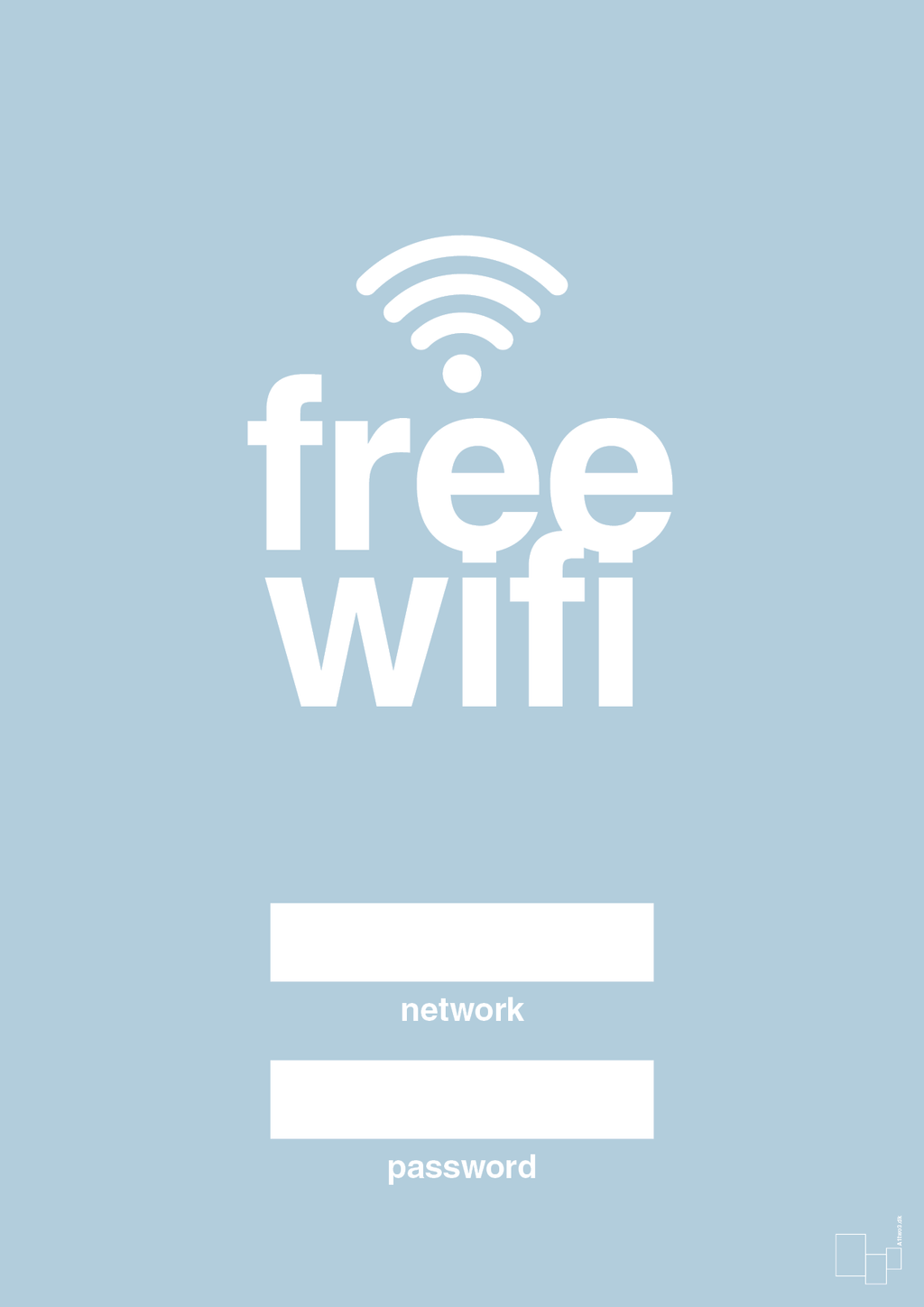 plakat: free wifi - heavenly blue-Gaming-A1two3