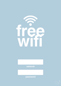 plakat: free wifi - heavenly blue-Gaming-A1two3