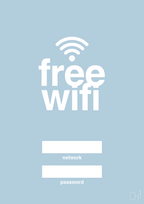 plakat: free wifi - heavenly blue-Gaming-A1two3