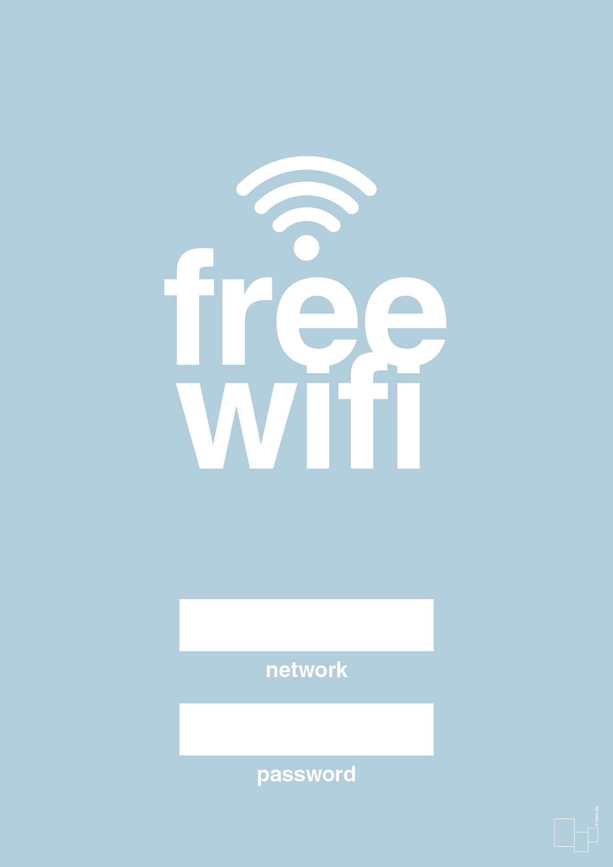 plakat: free wifi - heavenly blue-Gaming-A1two3