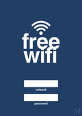 plakat: free wifi - lapis blue-Gaming-A1two3