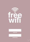 plakat: free wifi - light rose-Gaming-A1two3