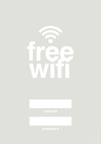 plakat: free wifi - painters white-Gaming-A1two3