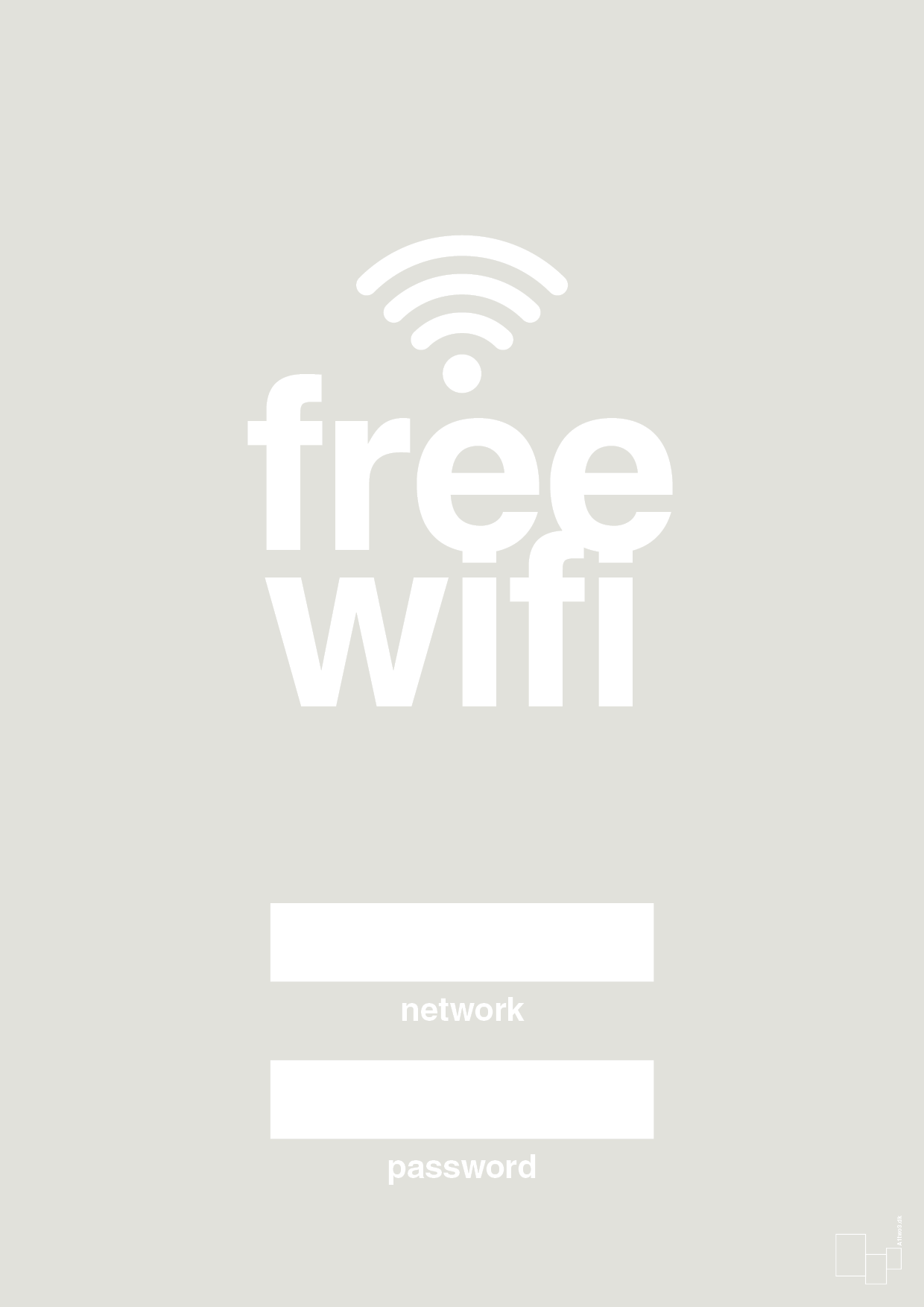 plakat: free wifi - painters white-Gaming-A1two3