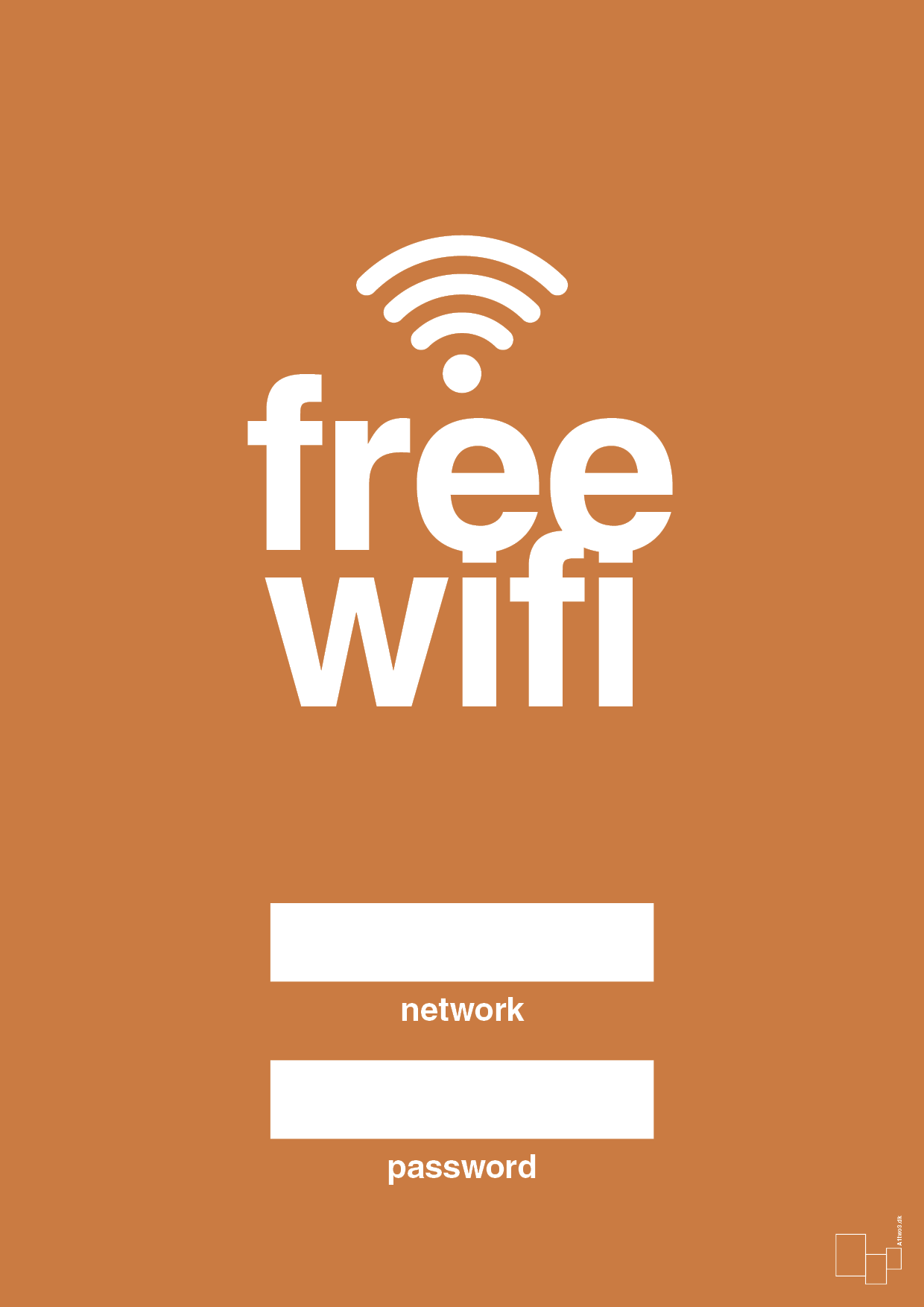 plakat: free wifi - rumba orange-Gaming-A1two3