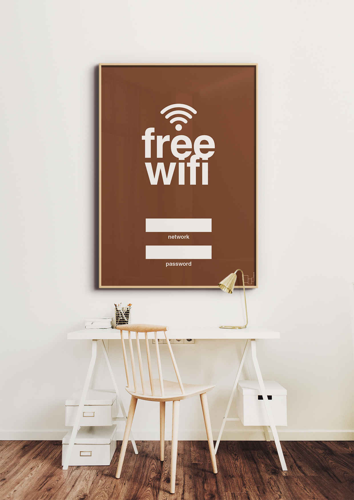 plakat: free wifi - graphic charcoal-Gaming-A1two3