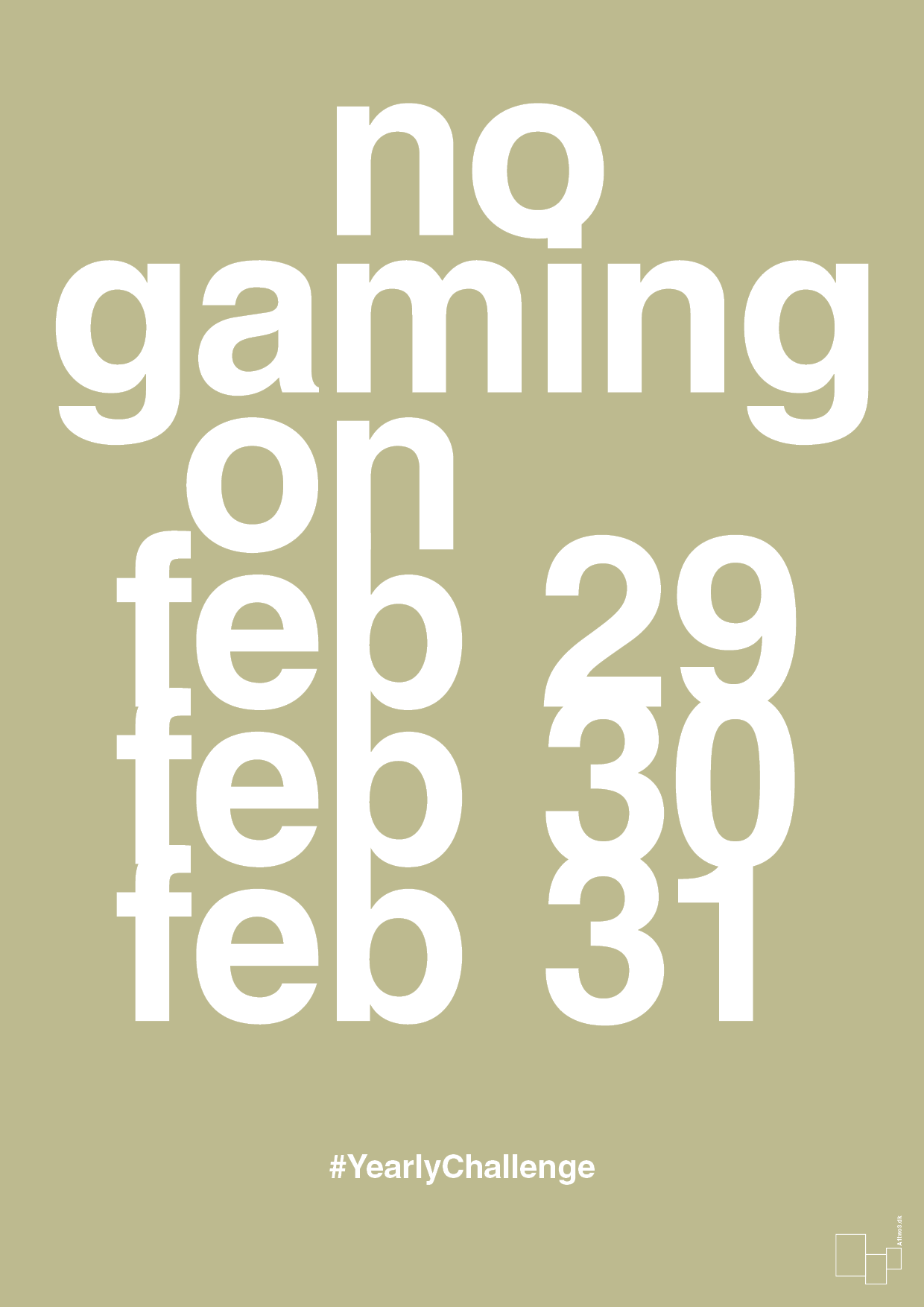plakat: no gaming on feb 29 30 31 - back to nature-Gaming-A1two3