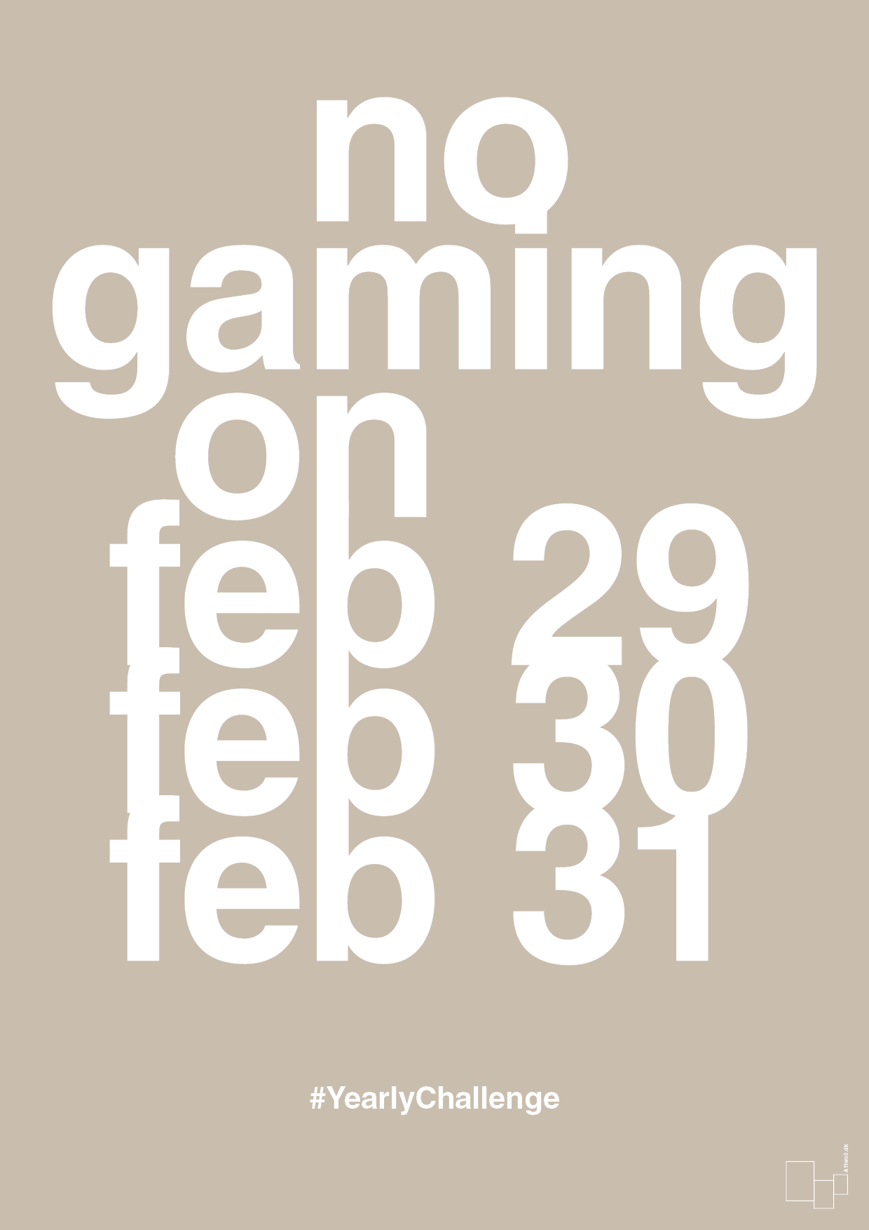 plakat: no gaming on feb 29 30 31 - creamy mushroom-Gaming-A1two3