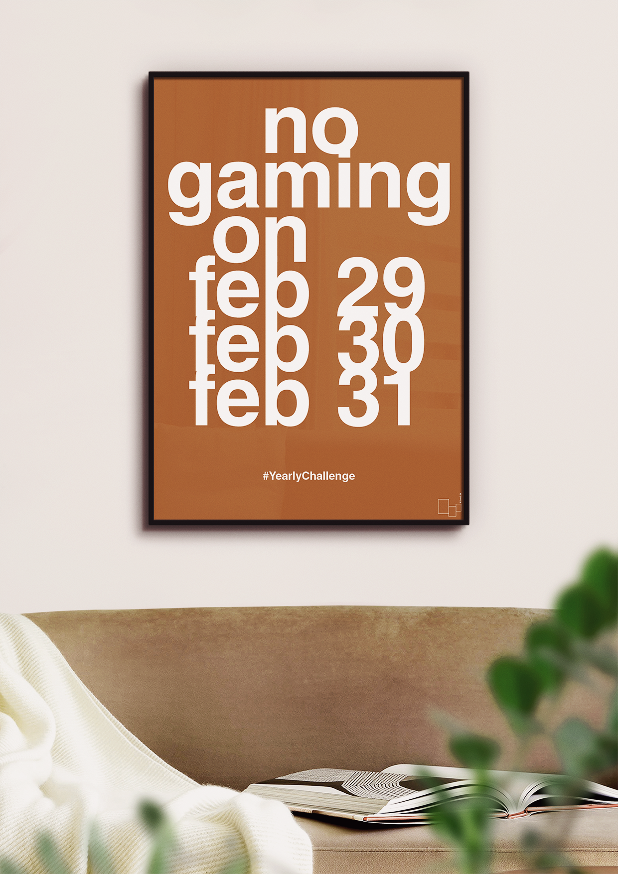 plakat: no gaming on feb 29 30 31 - graphic charcoal-Gaming-A1two3