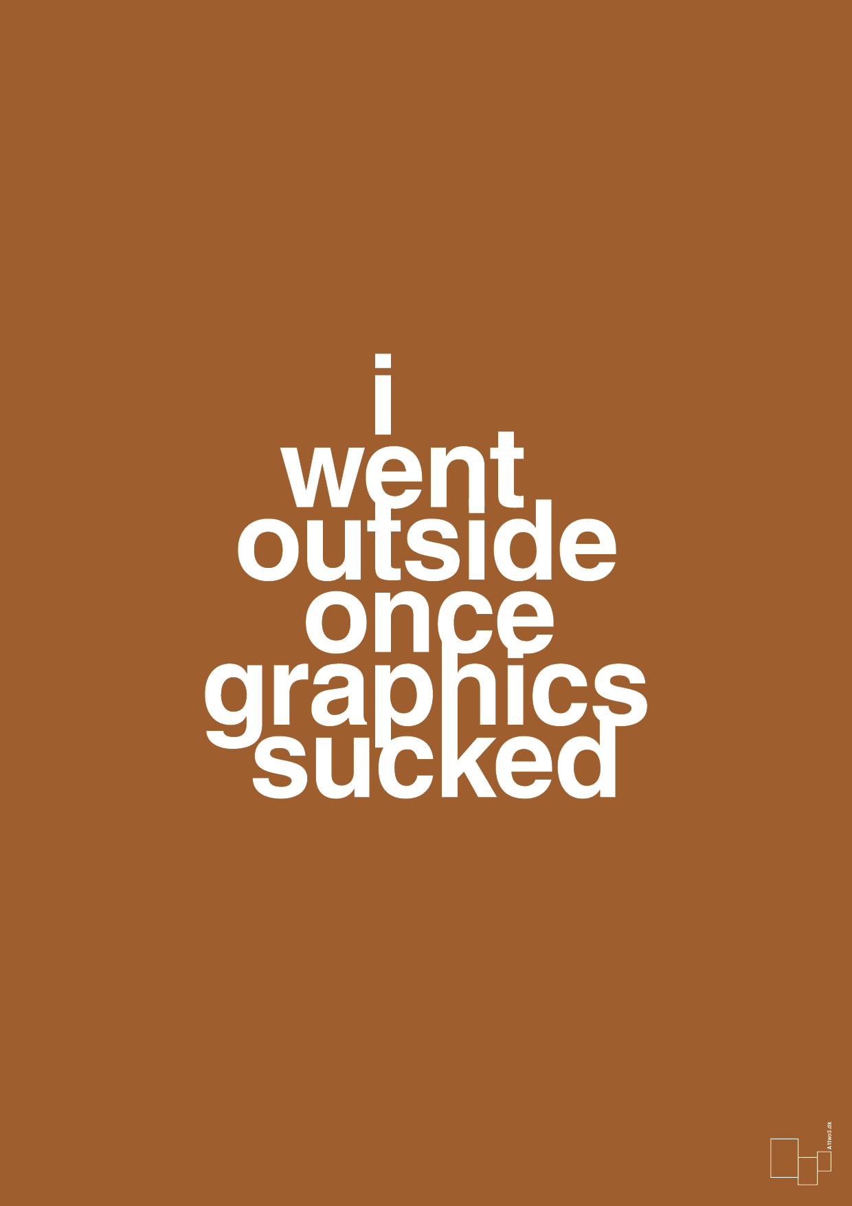 plakat: i went outside once graphics sucked - cognac-Gaming-A1two3