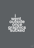 plakat: i went outside once graphics sucked - graphic charcoal-Gaming-A1two3
