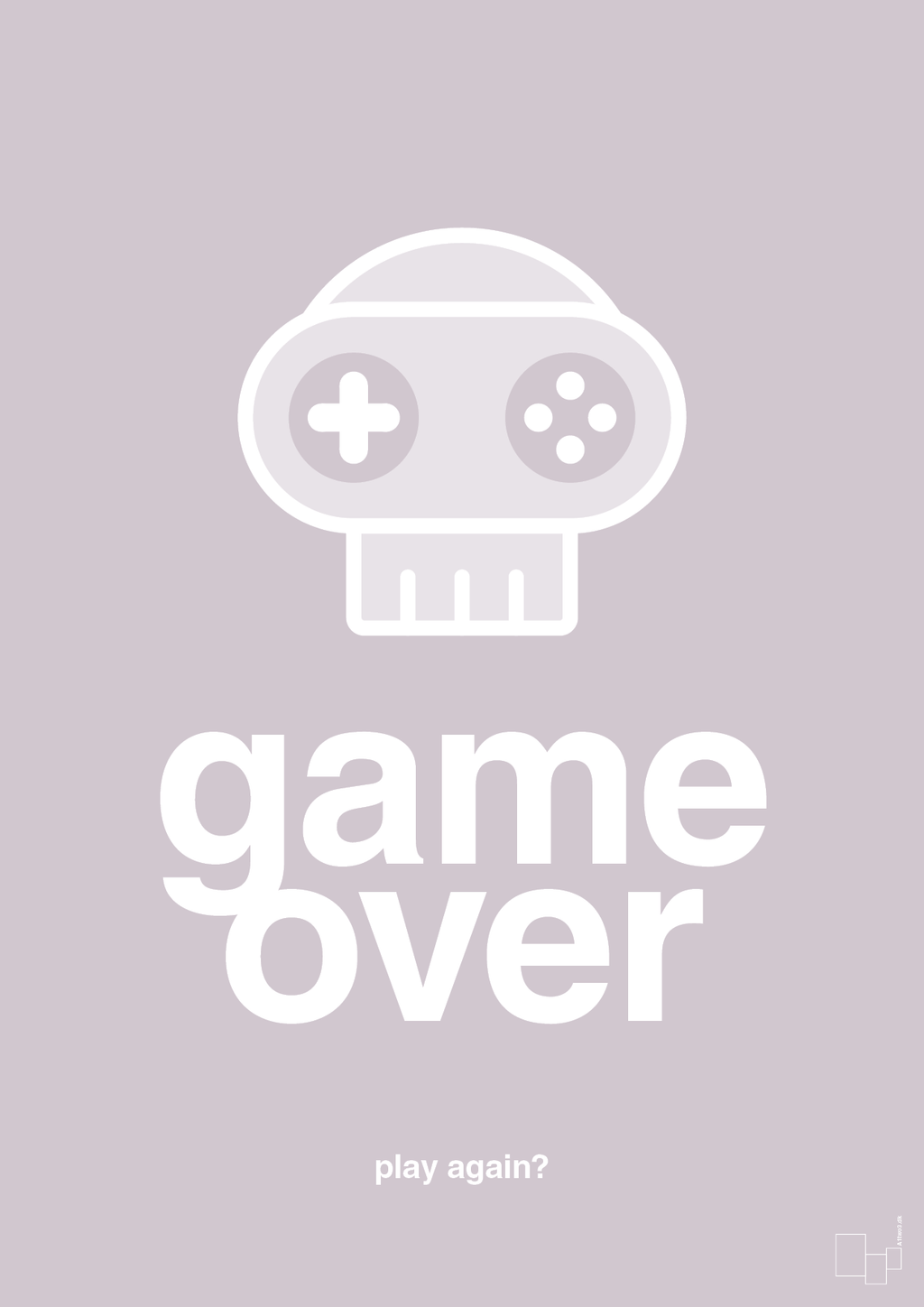plakat: game over - dusty lilac-Gaming-A1two3