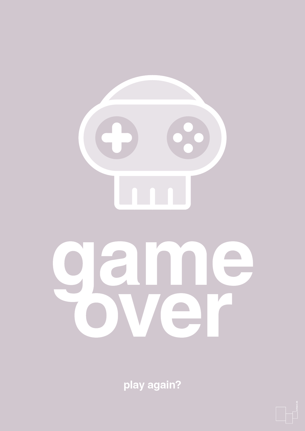 plakat: game over - dusty lilac-Gaming-A1two3