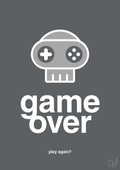 plakat: game over - graphic charcoal-Gaming-A1two3