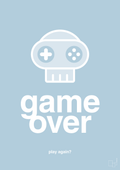 plakat: game over - heavenly blue-Gaming-A1two3