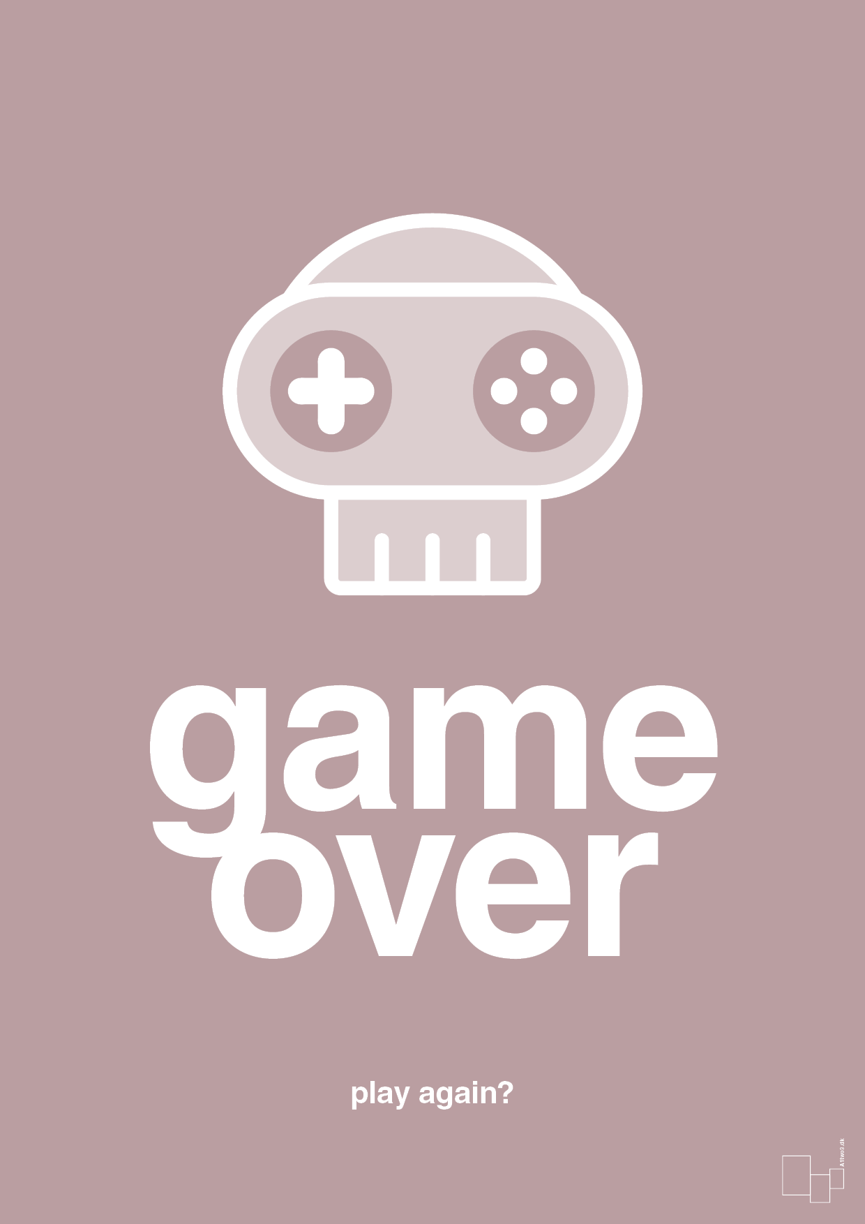 plakat: game over - light rose-Gaming-A1two3
