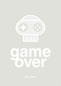 plakat: game over - painters white-Gaming-A1two3
