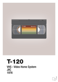 plakat: videobånd t-120 - broken beige-Retro-A1two3