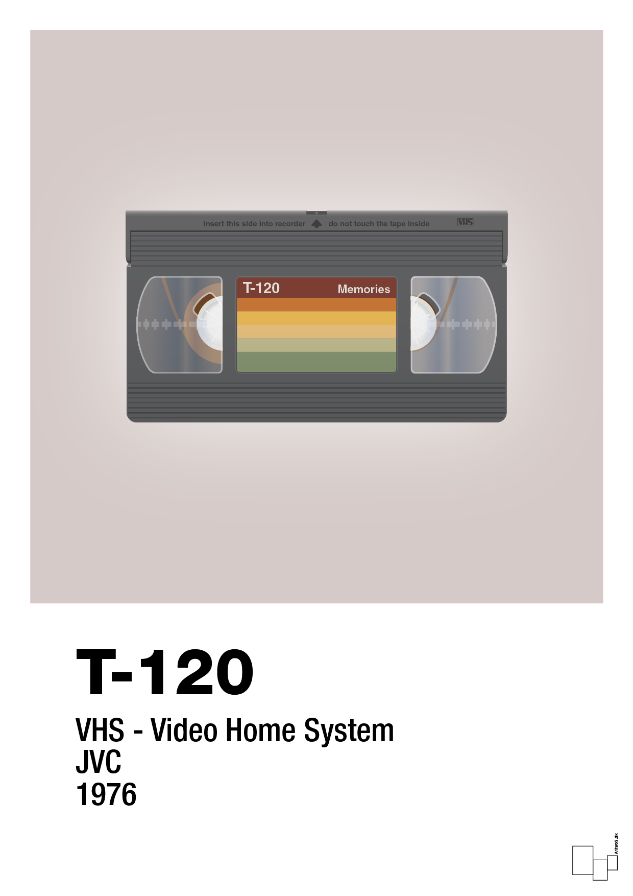 plakat: videobånd t-120 - broken beige-Retro-A1two3