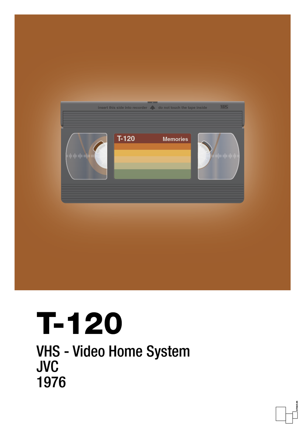 plakat: videobånd t-120 - cognac-Retro-A1two3