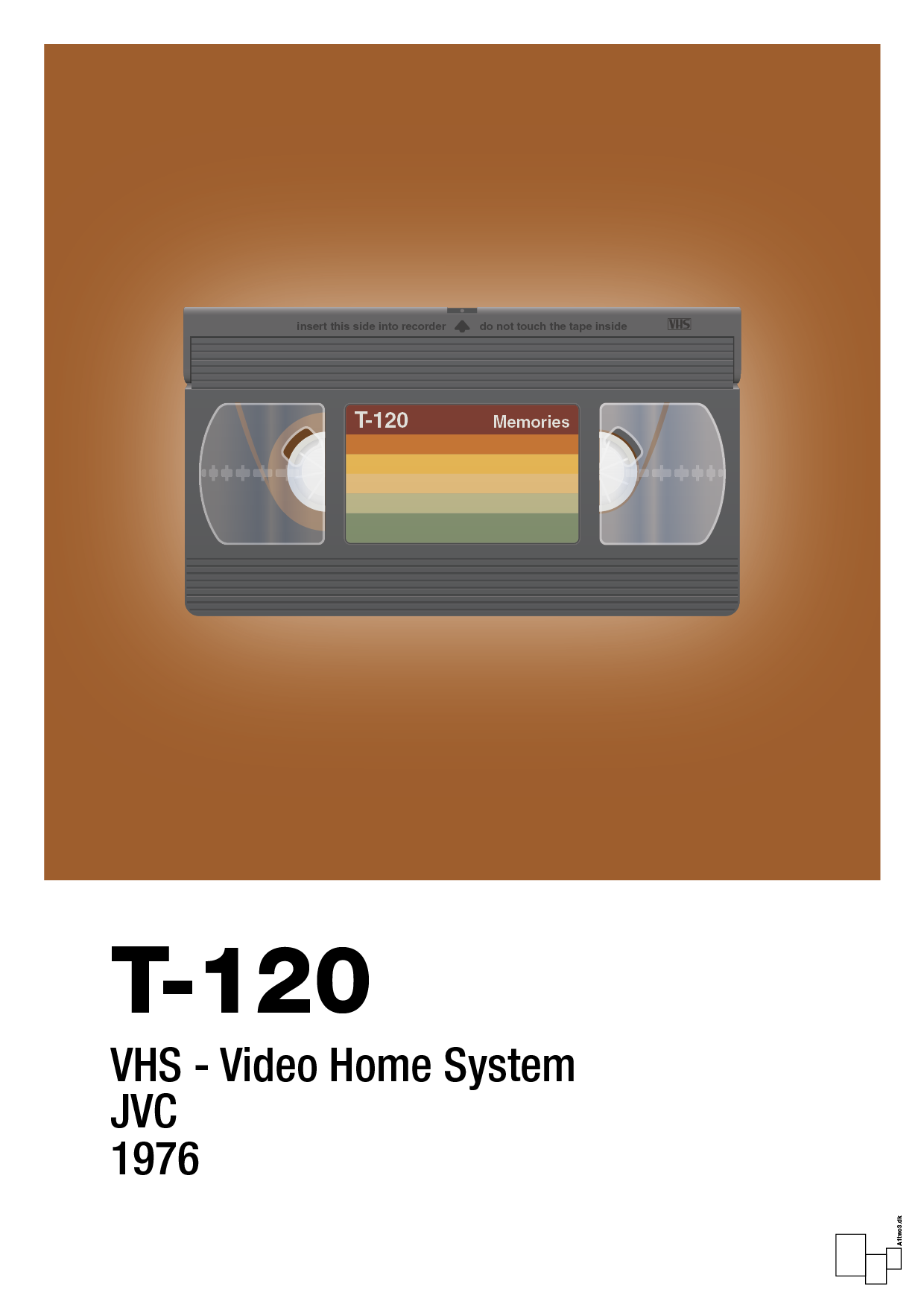 plakat: videobånd t-120 - cognac-Retro-A1two3
