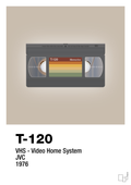 plakat: videobånd t-120 - creamy mushroom-Retro-A1two3