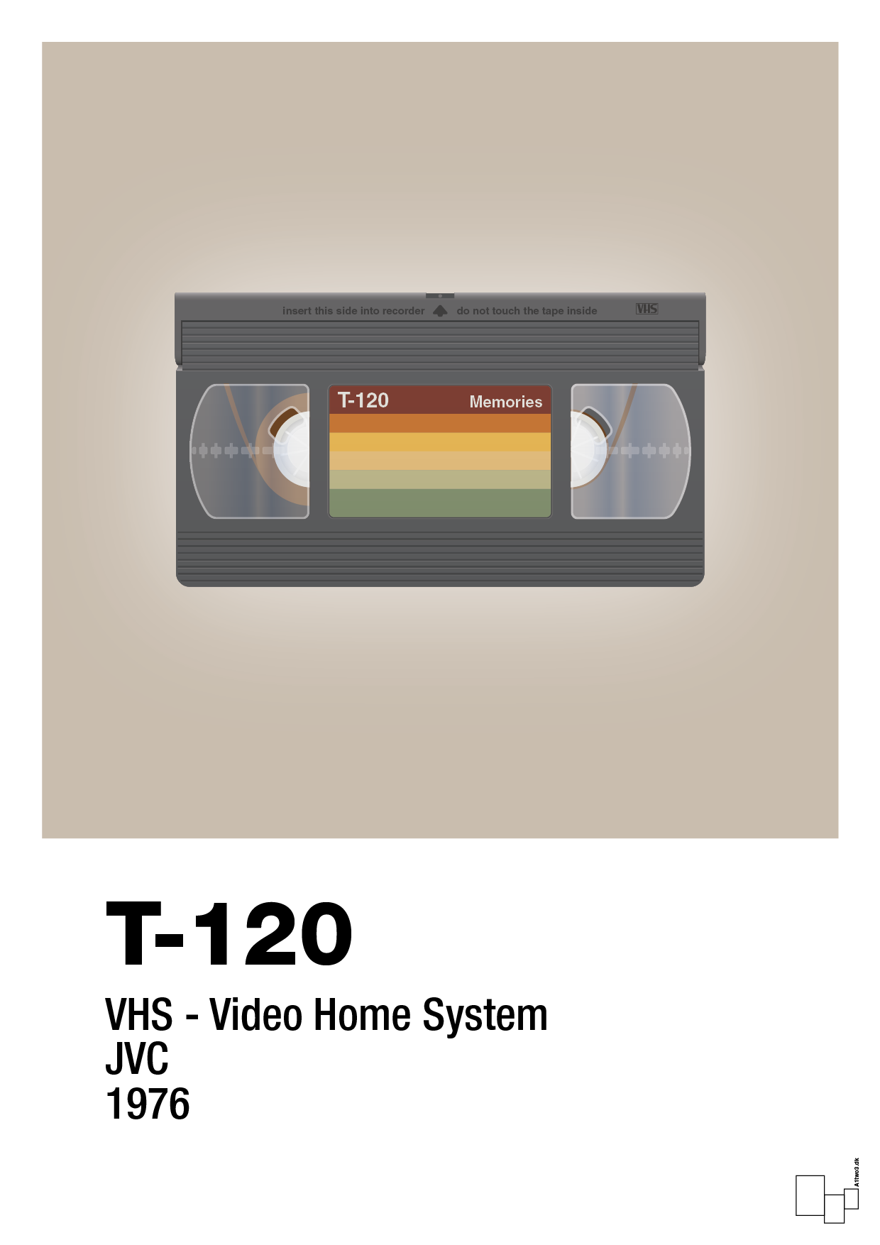 plakat: videobånd t-120 - creamy mushroom-Retro-A1two3