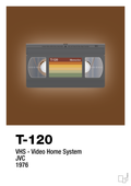 plakat: videobånd t-120 - dark brown-Retro-A1two3