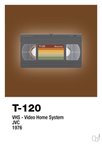 plakat: videobånd t-120 - dark brown-Retro-A1two3