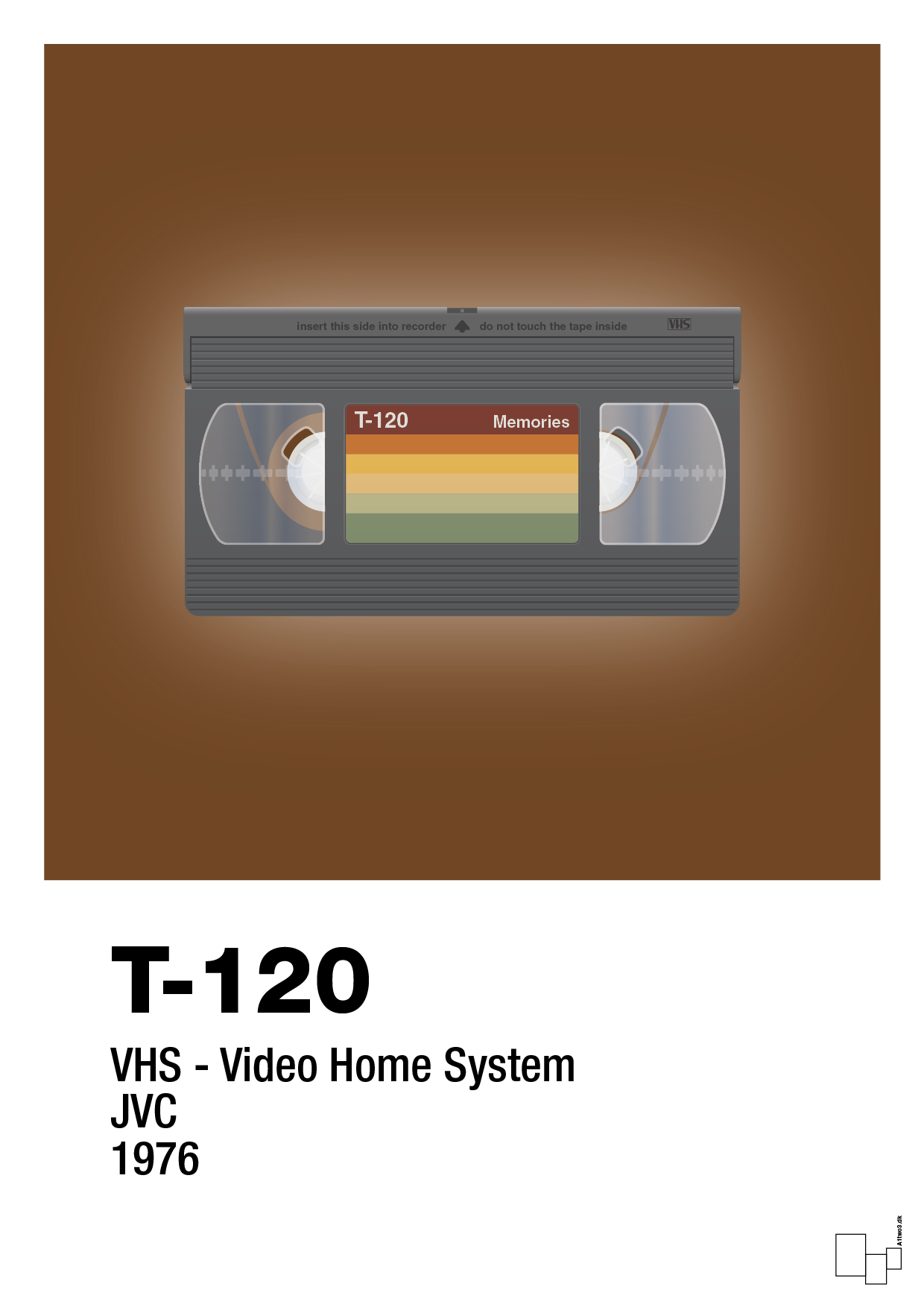 plakat: videobånd t-120 - dark brown-Retro-A1two3