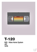 plakat: videobånd t-120 - dusty lilac-Retro-A1two3