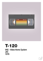 plakat: videobånd t-120 - dusty lilac-Retro-A1two3