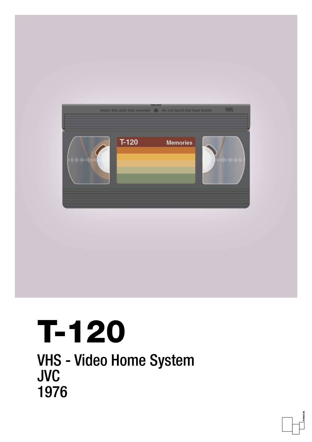 plakat: videobånd t-120 - dusty lilac-Retro-A1two3