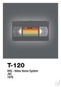 plakat: videobånd t-120 - graphic charcoal-Retro-A1two3