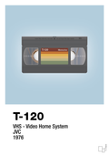 plakat: videobånd t-120 - heavenly blue-Retro-A1two3