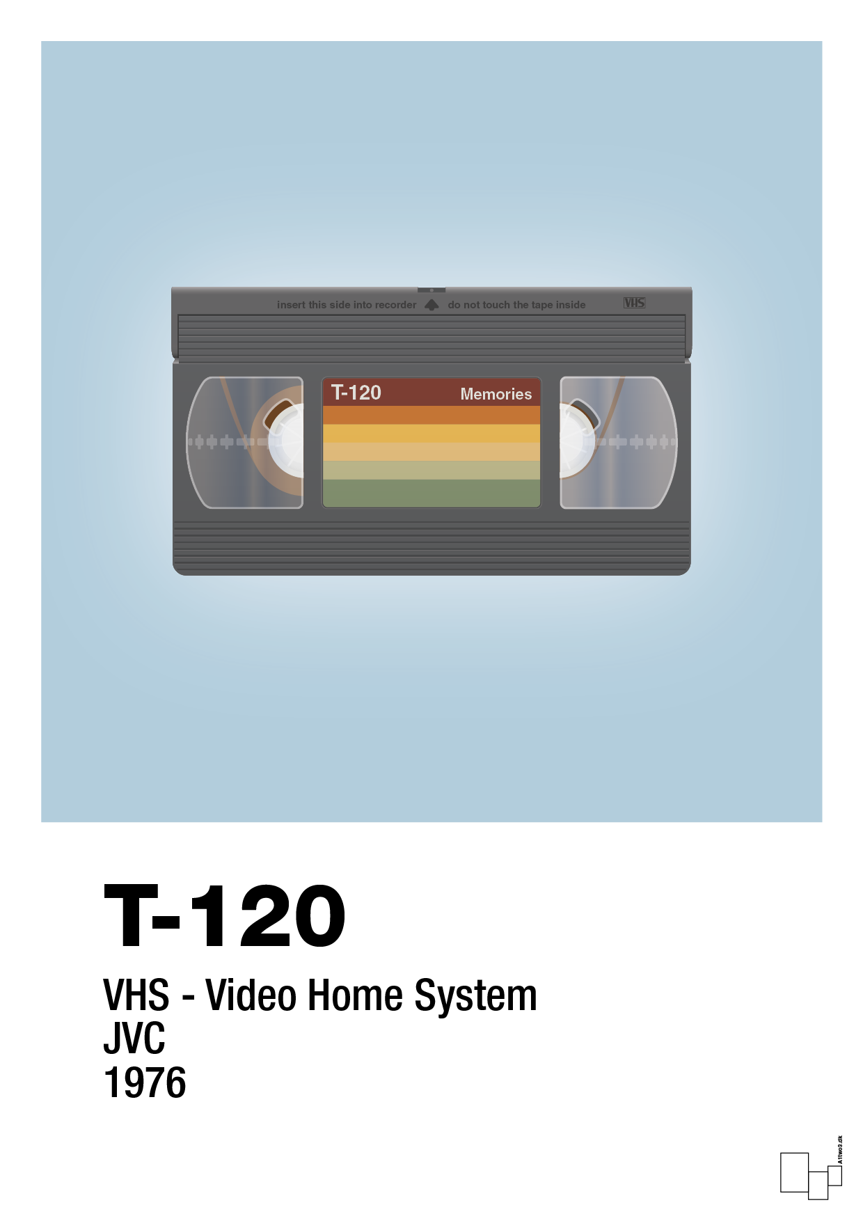 plakat: videobånd t-120 - heavenly blue-Retro-A1two3