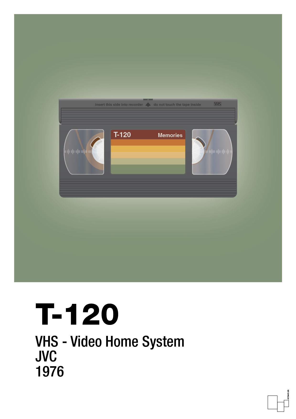plakat: videobånd t-120 - jade-Retro-A1two3