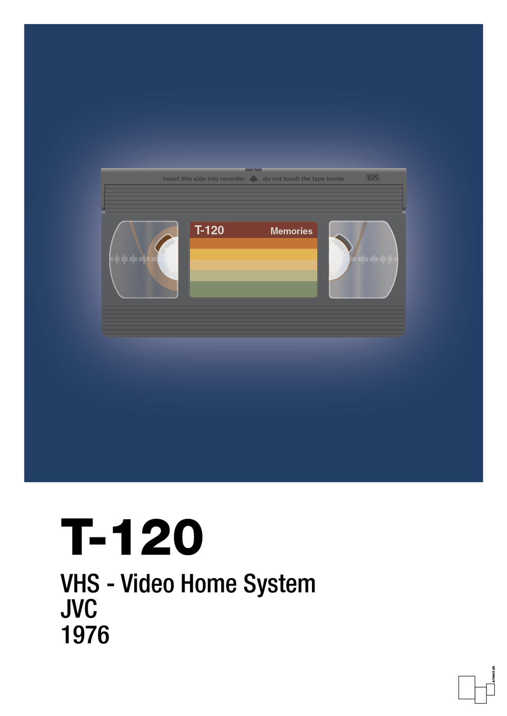 plakat: videobånd t-120 - lapis blue-Retro-A1two3