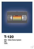 plakat: videobånd t-120 - lapis blue-Retro-A1two3