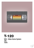 plakat: videobånd t-120 - light rose-Retro-A1two3