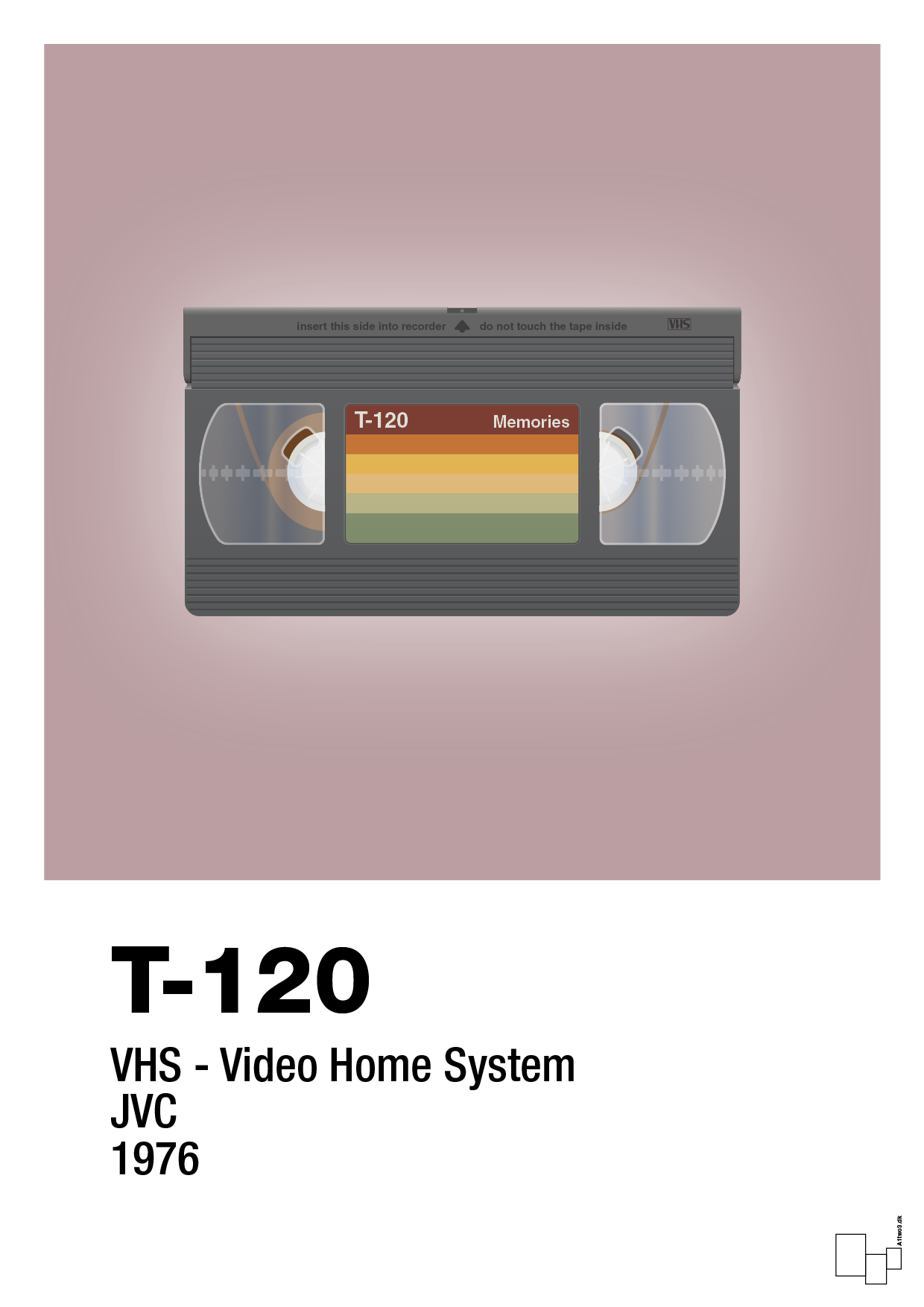 plakat: videobånd t-120 - light rose-Retro-A1two3