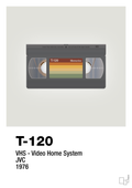 plakat: videobånd t-120 - painters white-Retro-A1two3