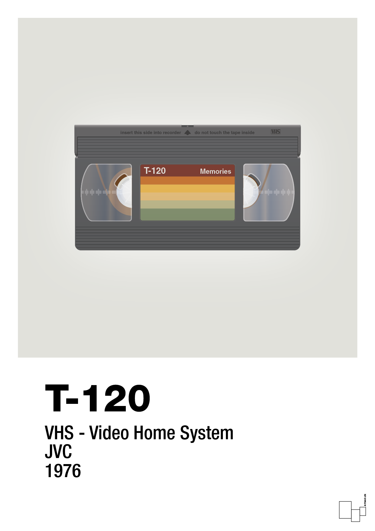 plakat: videobånd t-120 - painters white-Retro-A1two3