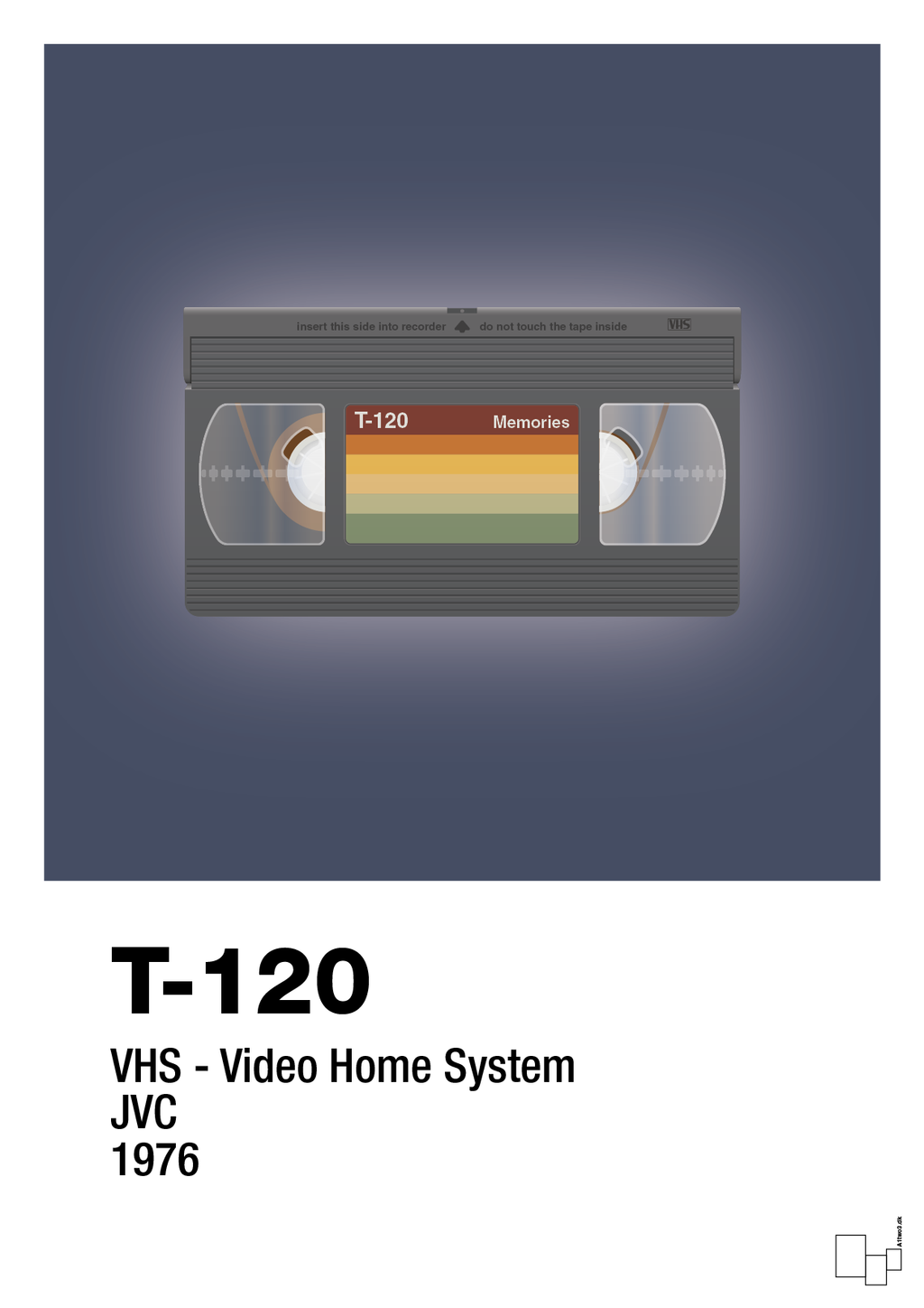 Videobånd t-120 - petrol-Retro-A1two3