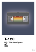 Videobånd t-120 - petrol-Retro-A1two3