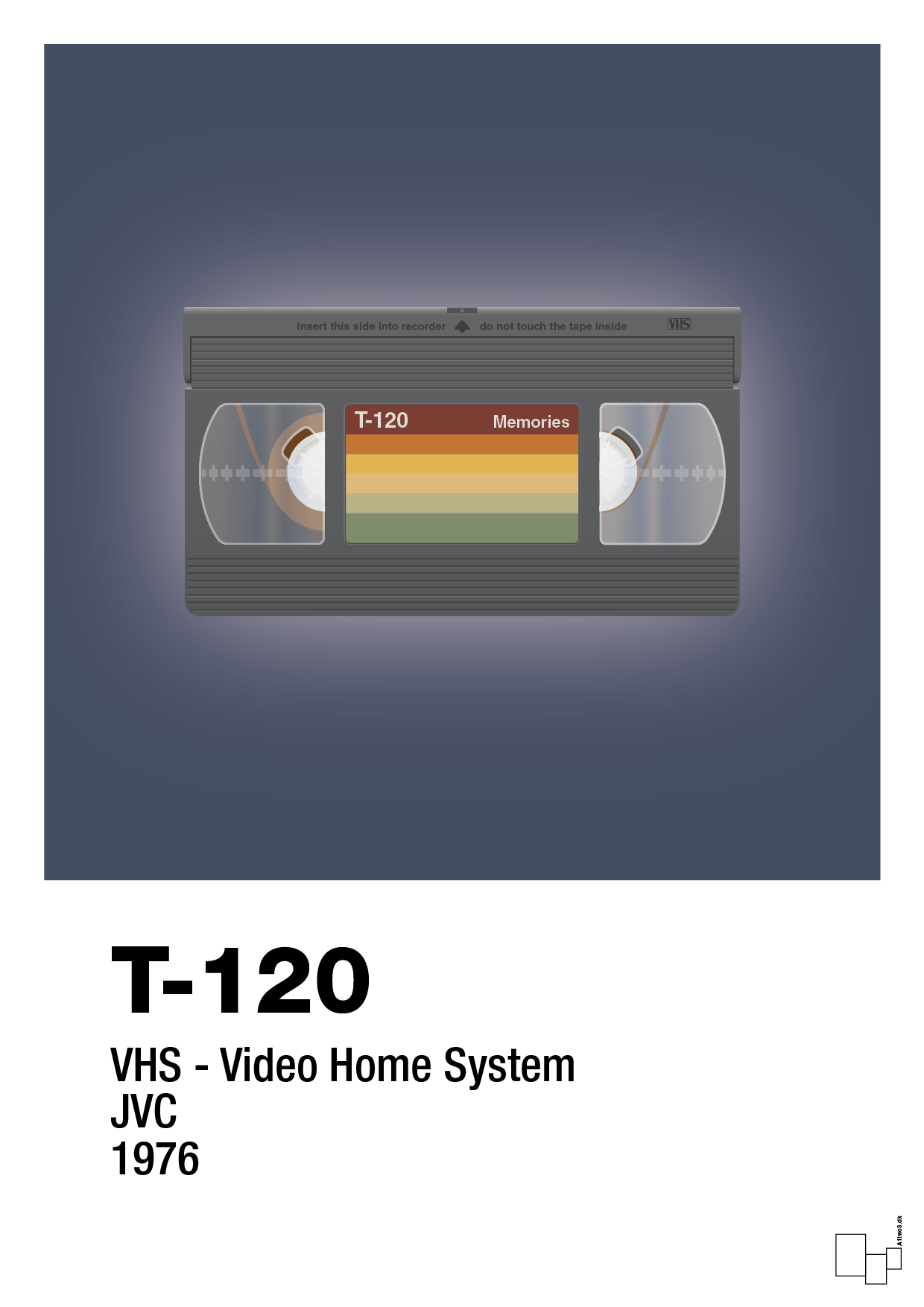 Videobånd t-120 - petrol-Retro-A1two3