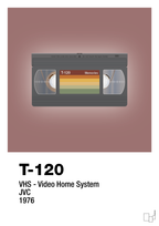 plakat: videobånd t-120 - plum-Retro-A1two3