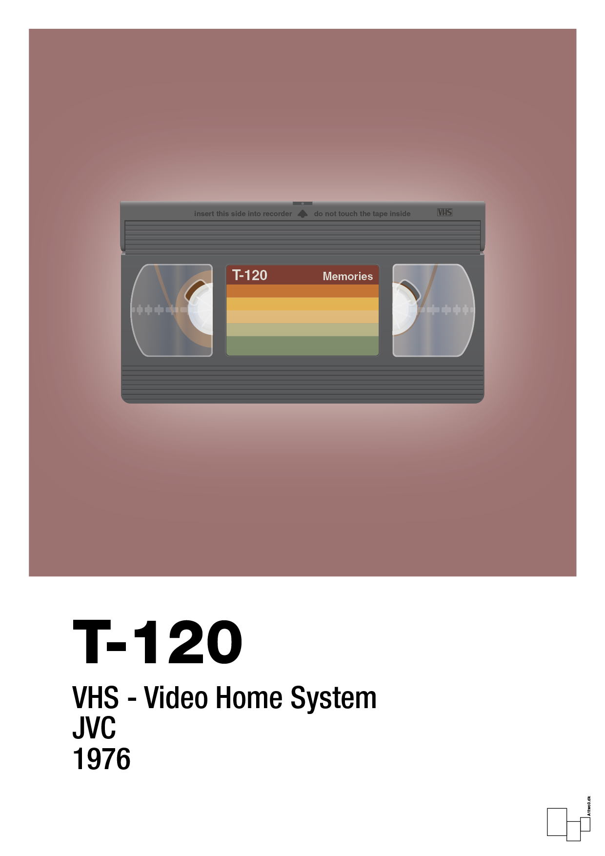 plakat: videobånd t-120 - plum-Retro-A1two3