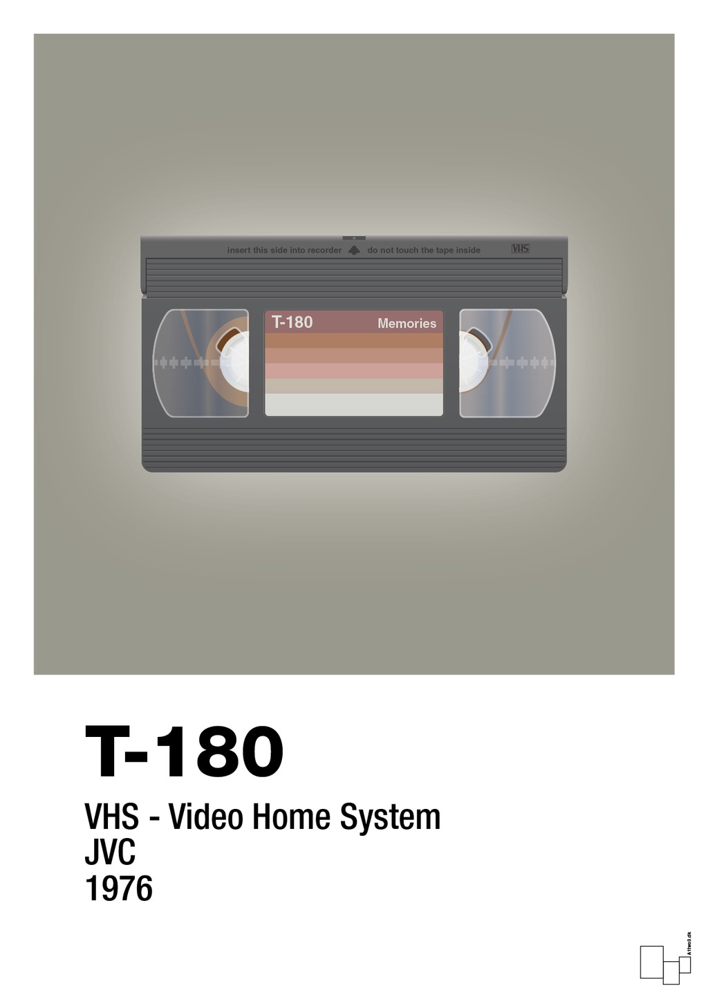 plakat: videobånd t-180 - battleship gray-Retro-A1two3
